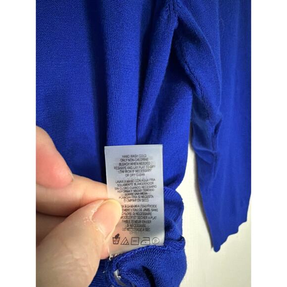 Calvin Klein Blue Button Front Cardigan Women’s XL Lightweight Sweater - Picture 6 of 9